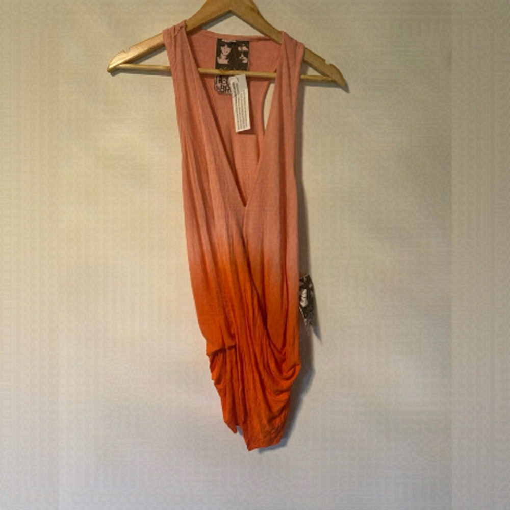 Young Fabulous & Broke Cleo Ombre Drape Tank Top Peach Size S